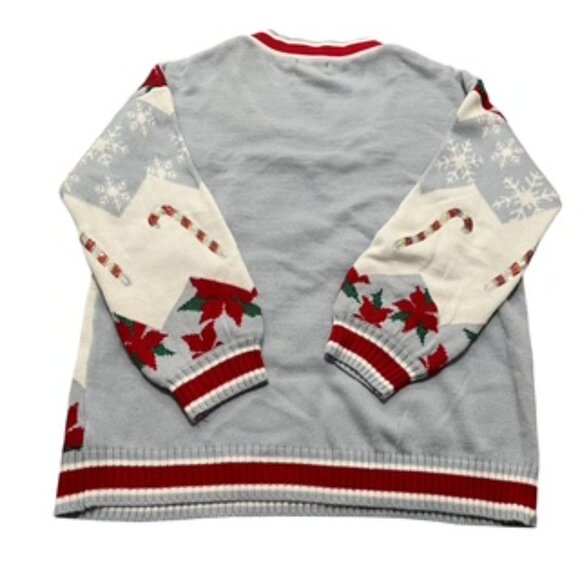 NEW 33 Degrees Women’s Christmas Holiday Sweater Size XXL V Neck Sequins - Picture 10 of 13